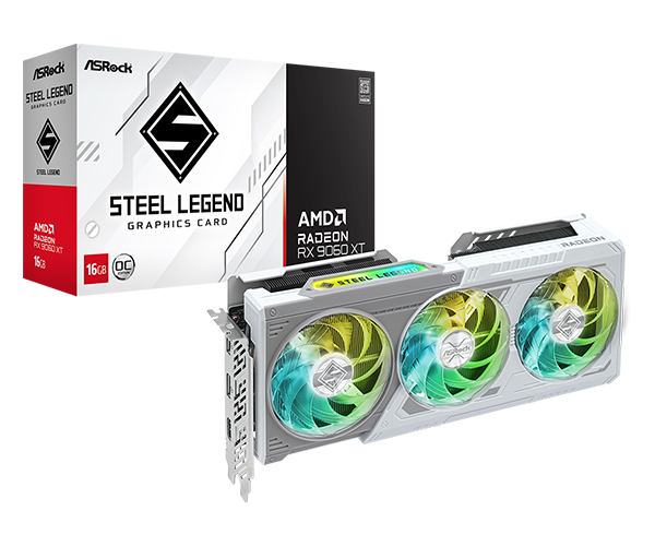Asrock Radeon RX 9060 XT Steel Legend OC 16GB GDDR6 WHITE